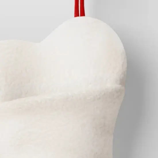 20" Christmas Faux Shearling Bone Shaped Stocking White - Wondershop&trade; image {2}