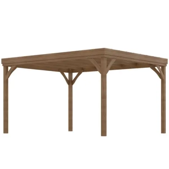 Outsunny Outdoor Wooden Pergola, Grape Vine Gazebo with Concrete Anchors for Garden, Patio, Backyard, Deck image {3}
