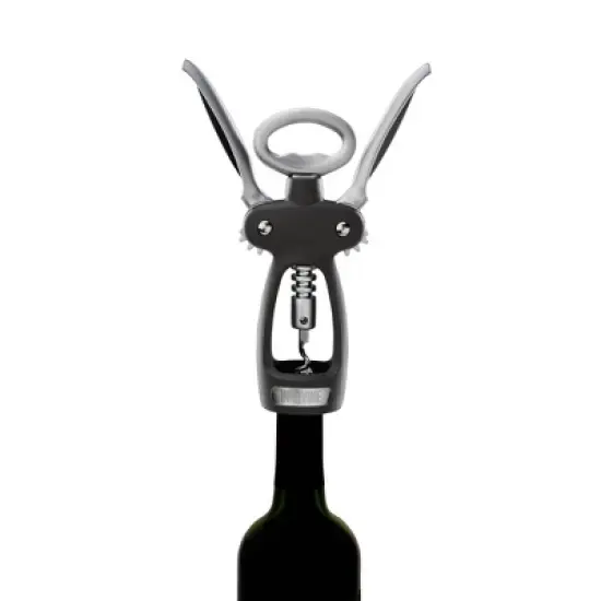 Innovine Double Lever Corkscrew, Ergonomic Winged Wine Opener with Non-stick Worm, Durable and Easy to Use, Perfect for Home Bar, Set of 1, Graphite image {4}