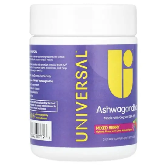Universal U Ashwagandha, Mixed Berry, 60 Chews image {3}