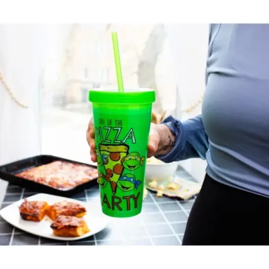 Silver Buffalo Teenage Mutant Ninja Turtles "Pizza Party" Color-Changing Plastic Tumbler image {7}