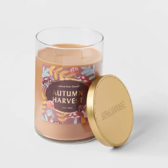 21.5oz Lidded Glass Jar 2-Wick Autumn Harvest Candle - Opalhouse&trade; image {2}
