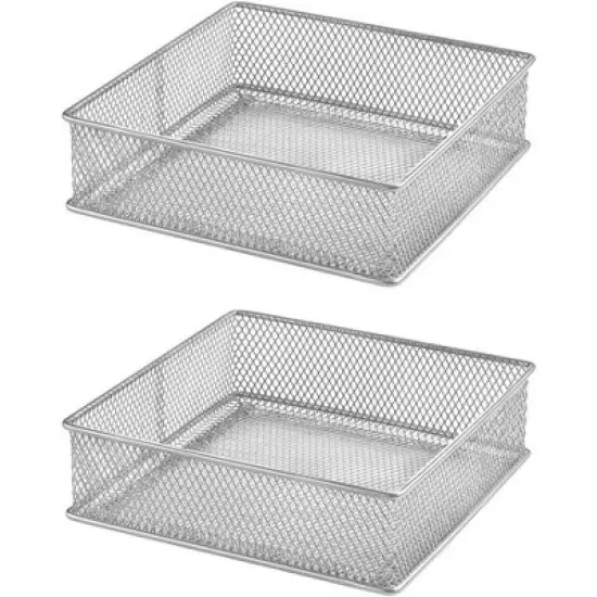 YBM Home Silver Mesh Drawer and Desk Organizer Tray, Pack of 2 image {14}