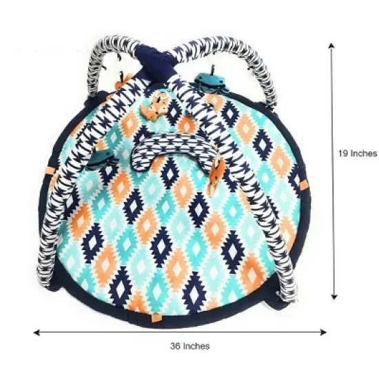 Bacati - Baby Activity Gyms & Playmats (Aztec Design/Print Aqua/Orange/Navy) image {3}
