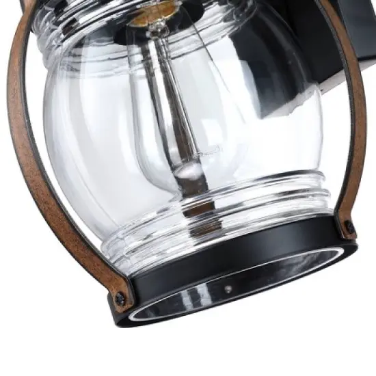 Outdoor Wall Lantern with Architectural Sconces Matte Black - Wellfor image {4}