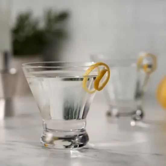 True Stemless Martini Glasses, Set of 4, 8 oz Modern Cocktail Glasses for Martinis, Cosmopolitans, Cocktail Glass Set, Dishwasher Safe, 8 oz, Set of 4 image {3}