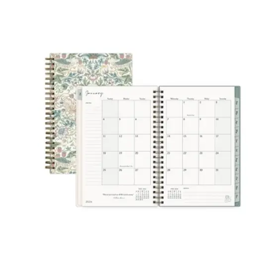 Morris & Co. by Blue Sky 2026 5"x8" Weekly/Monthly Wirebound Planner Printed Strawberry Thief image {3}