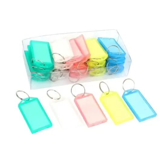 Unique Bargains Plastic ID Name Key Ring Label Tags 25 Pcs image {2}