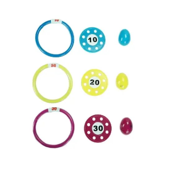 Swimline 3ct Ring, Disc and Turtle Egg Dive Game Combo Pool Toys 5.75" - Vibrantly Colored image {1}