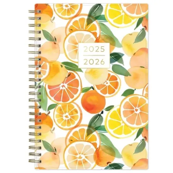 Blue Sky 5"x8" Yao Cheng 2025-2026 Weekly/Monthly Wirebound Planner Printed Oranges image {11}