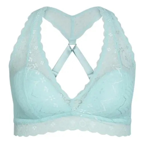Women's Plus Size Racer Back Bralette - powder blue | HIPS & CURVES image {2}