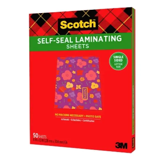Scotch Single-Sided Laminating Sheet, 9 x 12 Inches, Clear, Pack of 50 image {2}