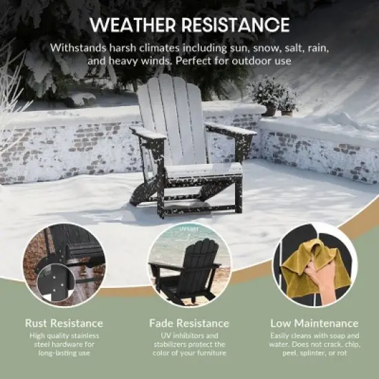 WestinTrends Highland 3-Piece Adirondack Chairs with Cup Holders and Coffee Table Set image {3}