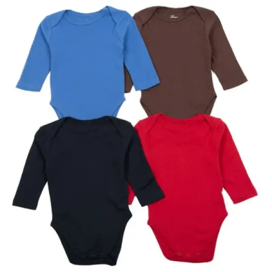 Leveret Baby Four Pack Cotton Undershirt Bodysuit image {2}
