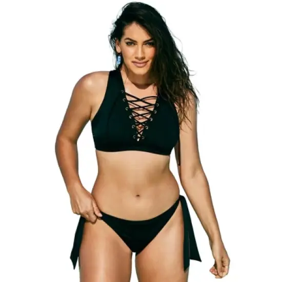 Swimsuits for All Women&rsquo;s Plus Size Lace-Up Bikini Top image {4}