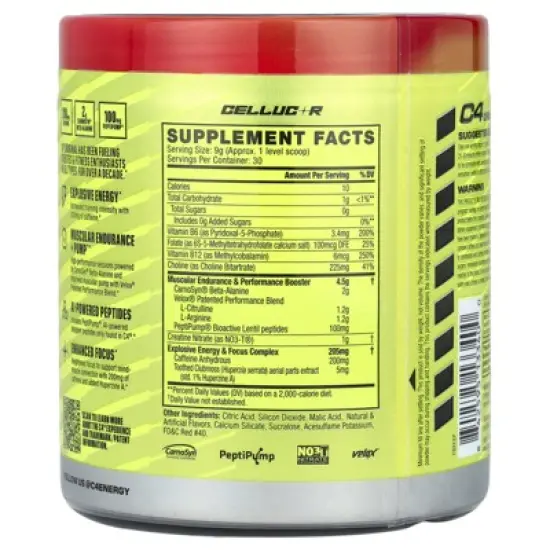 C4 / Cellucor C4&reg; Original, Pre-Workout, Hawaiian Punch&reg;, Fruit Juicy Red&reg;, 9.5 oz (270 g) image {1}