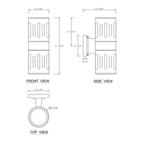 C Cattleya 2-Light Black Die-Cast Aluminum Cylinder Outdoor Wall Sconce image {6}