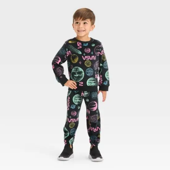 Toddler Boys' NASA Galaxy Top and Bottom Set - Black image {2}