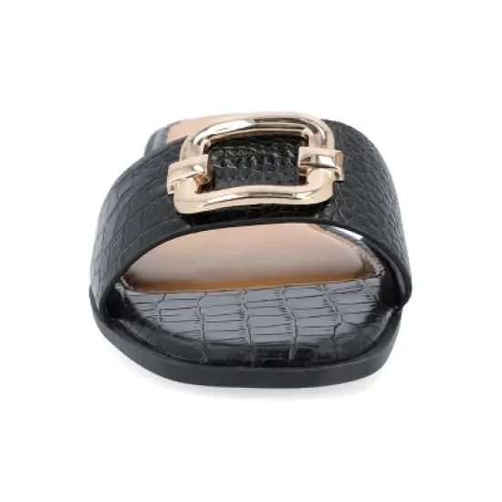 Journee Collection Womens Joarie Tru Comfort Foam Slip On Croco Slide Sandals image {5}