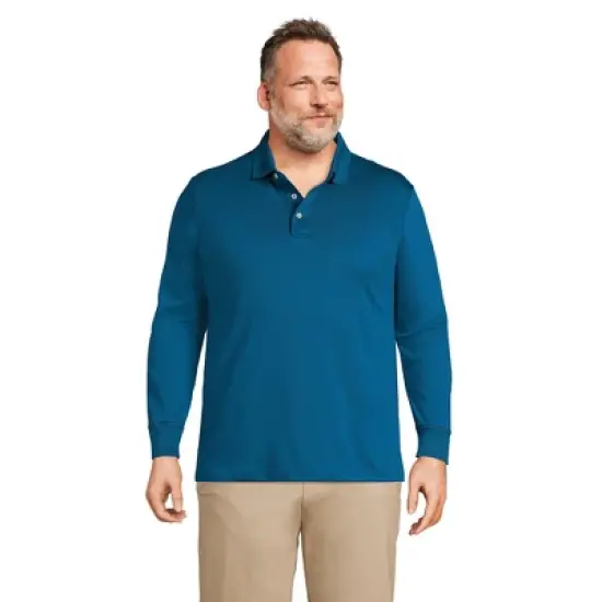 Lands' End Men's Long Sleeve Super Soft Supima Polo Shirt image {8}