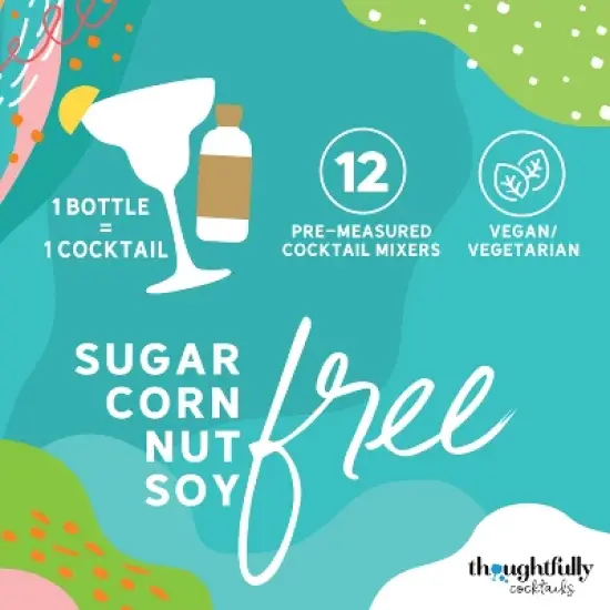 Thoughtfully Cocktails, Skinny Cocktail Mixer Set, Vegan and Vegetarian, Flavors Include Margarita, Moscow and More, Set of 12 (Contains NO Alcohol) image {3}