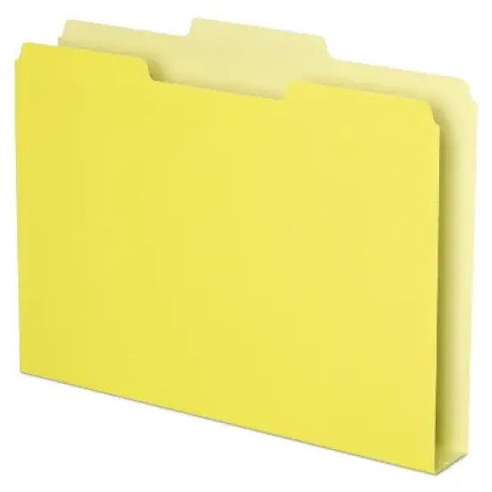 Pendaflex Double Stuff File Folders 1/3 Cut Letter Yellow 50/Pack 54456 image {1}