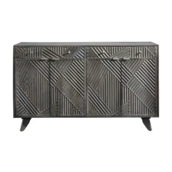 Foundation 4 Door 2 Drawer Credenza Gray - Treasure Trove Accents image {1}
