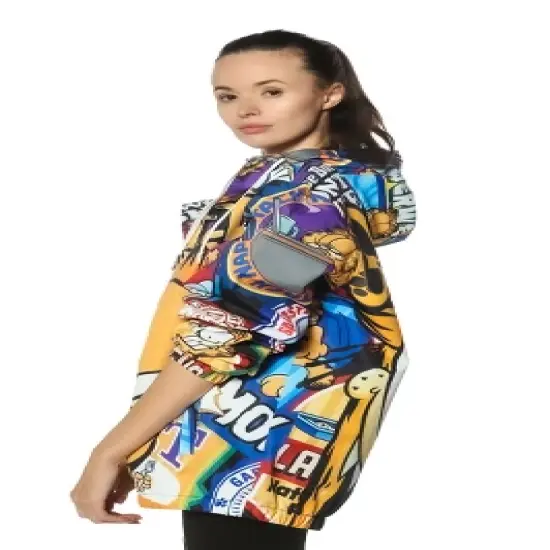 Members Only - Women's Garfield Windbreaker Oversized Jacket - Multi image {2}