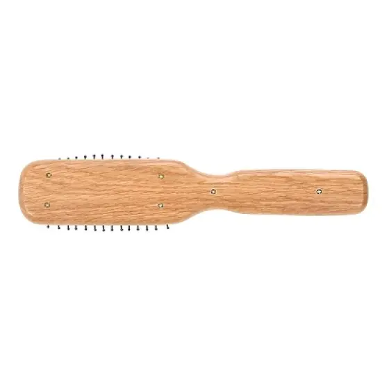 Bass Brushes - Men's Hair Brush Style & Detangle Professional Grade Nylon Pin Genuine Natural Wood Handle 6 Row Cushion Style Oak Wood image {1}