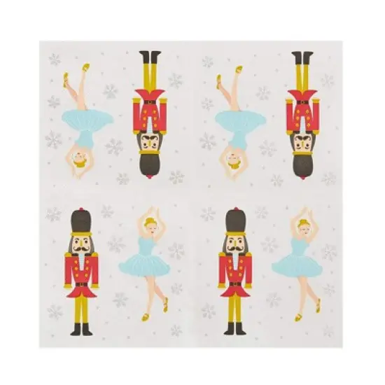 Juvale 100-Pack Nutcracker Princess Disposable Paper Cocktail Napkins, Christmas Holiday Party Supplies image {3}