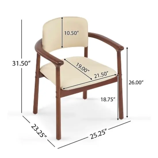 Christopher Knight Home Contemporary Jessica Rubberwood Faux Leather Upholstered Dining Chairs (Set of 2) image {2}