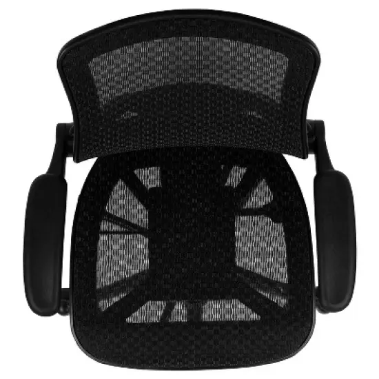 Flash Furniture Mid-Back Transparent Mesh Drafting Chair with Flip-Up Arms image {8}