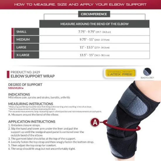 OTC Elbow Support Wrap, Select Series, Black image {1}