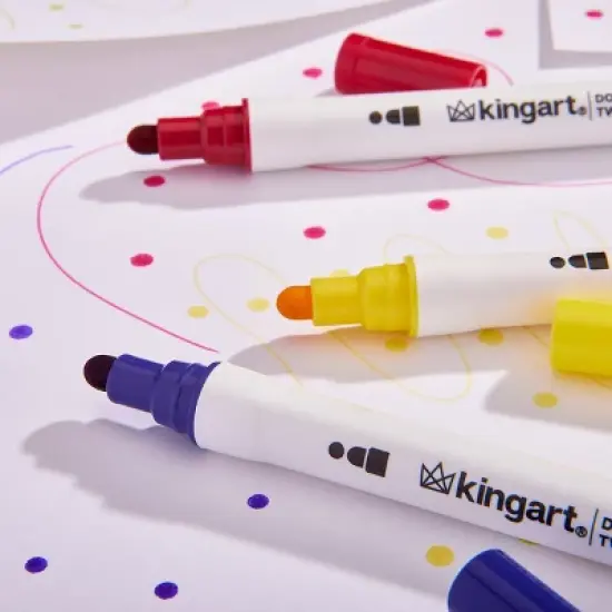 KINGART Dot Tip Markers 12 Colors image {3}