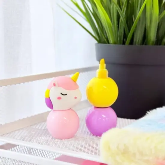 Wrapables Mini Stackable Highlighters, Cute Multi-color Markers, Unicorn image {4}