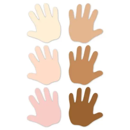 Creative Teaching Press&reg; Multicultural Hands 6" Designer Cut-Outs, 36 Per Pack, 3 Packs image {1}