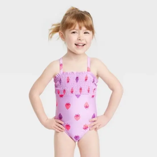 Toddler Girls' Strawberry One Piece Swimsuit - Cat & Jack&trade; Purple image {3}