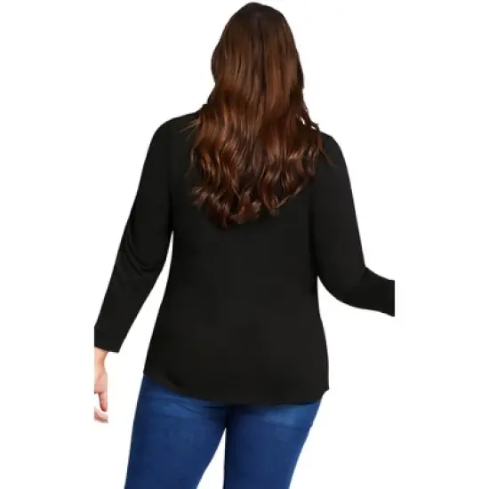 Women's Plus Size Sip Sip Top - Black | AVENUE image {2}
