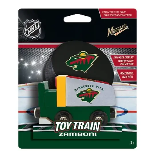 MasterPieces Officially Licensed NHL Minnesota Wild Wooden Toy Zamboni Train Engine For Kids image {2}