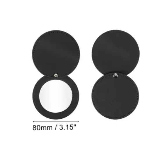 Unique Bargains Women's Rotating Circle Makeup Mirror 1 Pc image {1}