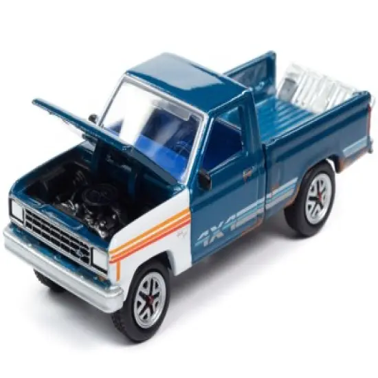 1984 Ford Ranger 4x4 Truck Medium Brite Blue Metallic w/Mismatched Panels Ltd Ed 1/64 Diecast Model Car by Johnny Lightning image {2}