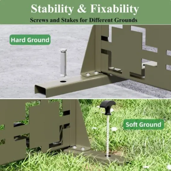 PexFix 72 in. x 47 in.Metal Freestanding Privacy Screen Garden Fence For Deck Patio Balcony Outdoor Privacy Panel Square Design image {2}