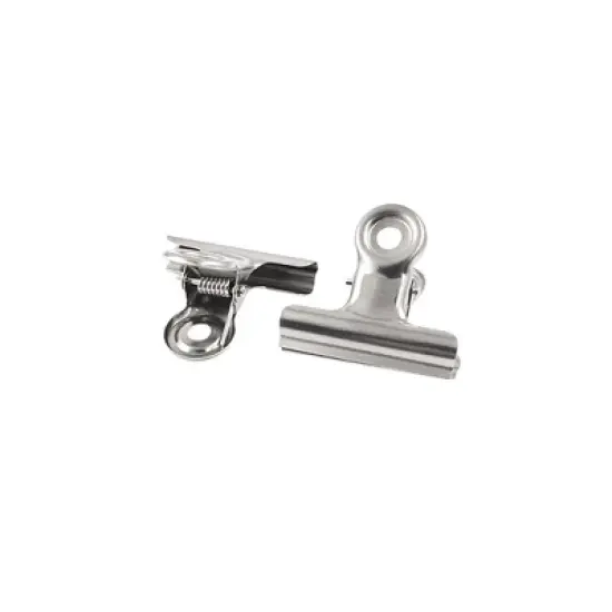 Unique Bargains Spring-Loaded Design Metal File Binder Clips Clamps Silver Tone 5 Pcs 2" Width image {2}