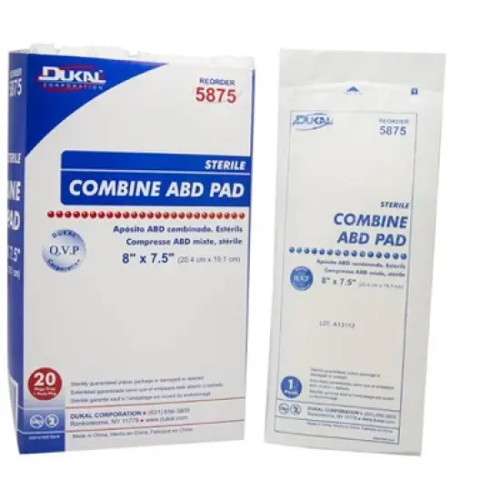 Dukal Combine ABD Pad Sterile 8" x 7.5", 20 Ct image {3}