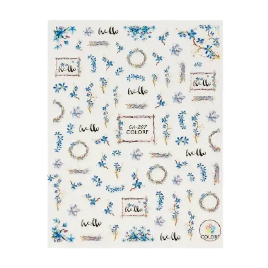 Wrapables 3 Sheets Lavender Blossoms Floral Nail Art Lavender Blossoms Floral Nail Stickers image {2}