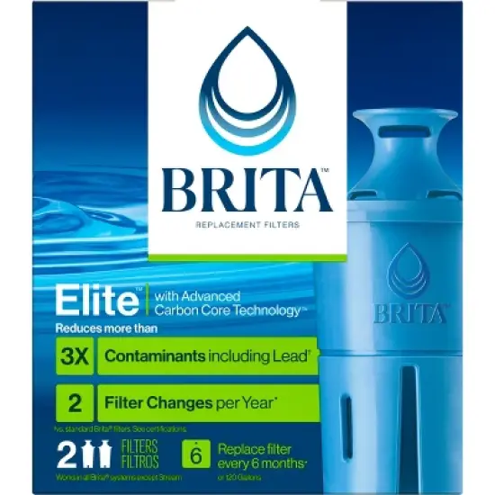 Brita 2ct Elite Replacement Water Filter for Pitchers and Dispensers image {4}