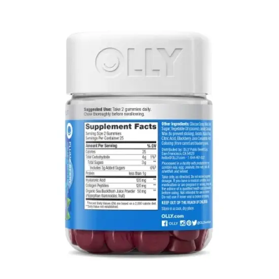 OLLY Glowing Skin Collagen Chewable Gummies - Berry - 50ct image {2}