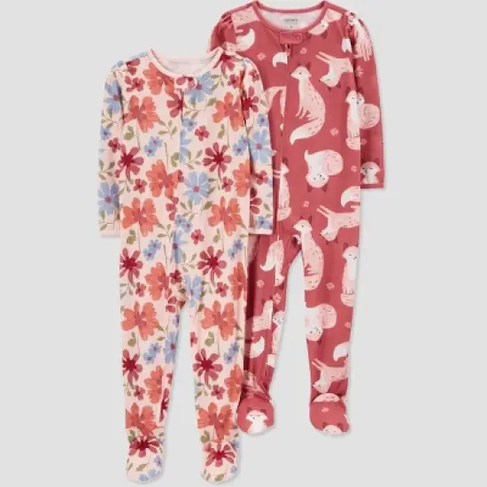 Carter's Just One You&reg;️ Toddler Girls' 2pk Fox and Floral Footed Pajama - Pink image {3}