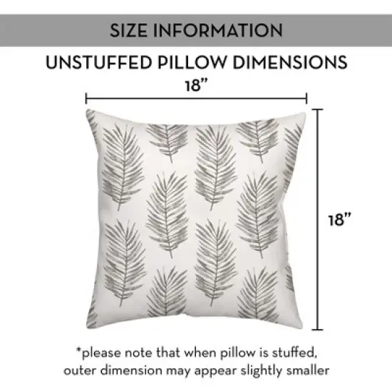 Creative Products Gray Fern Pattern 18x18 Indoor / Outdoor Pillow image {8}