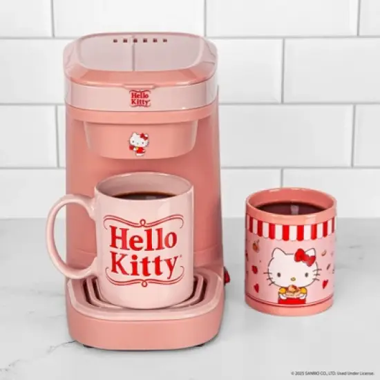Uncanny Brands Hello Kitty Single Cup Coffee Maker Gift Set with 2 Mugs image {8}